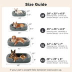 MIXJOY Orthopedic Dog Beds Large Sized Dog,Extra Large Washable Dog Bed Waterproof Oval Dogs Bed with Removable Cover,Egg-Crate Foam Big Pet Bed Couch with Bolster,Non-Slip Bottom,XL 42"X32",Grey