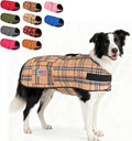 BEAUTYZOO Dog Winter Coat for Large Dogs Waterproof, Warm Reflective Great Dane Oxford Canvas Jacket, Fleece Dog Cold Weather Coats Windproof for Female Male Dogs, Khaki Plaid L