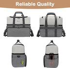Mancro Dual Layers Dog Travel Bag, Dog Mom Gifts, Road Trip Essentials | Pet Travel Bags with 2 Extra Large Food Containers, 2 Collapsible Dog Bowls, Multi-Pockets Tote Organizer for Pet Supplies