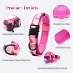Tactical Dog Collar Adjustable Military Nylon Dog Collar with Control Handle and Heavy Duty Metal Buckle for Medium and Large Dogs (Pink Camo,L) | 1000D Heavy-Duty Nylon Fabric,Quick-Release Metal Buckle,Adjustable Fit,Soft-Padded Webbing,D-Ring,for Tr...