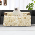 Calming Dog Couch Bed for Medium Dogs/Cats, 35 x 31 inch Waterproof Removable Dog Mat Couch Cover for Furniture Protector, Non-Slip Fluffy blunique Pet Bed for Couch, Sofa - Tie-Dye Khaki