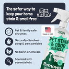 Sunny & Honey Pet Stain and Odor Remover Spray for Carpets, 32floz Mint | USA Made - Enzyme Cleaner for Dog Urine & Poop - Eliminates Set In Stains - Color Safe - For Rugs, Furniture & Car Seats