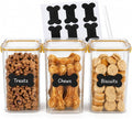 3Pack Pet Food Storage Containers, Airtight Dog Food Storage Container with Locking Clips, Dog Treat Container with a Stickers & Pen for Customizing, for Pet,Bird Seeds,Dog & Cat Treats(Golden)