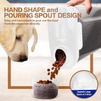 TIOVERY Dog Food Storage Container, 5-7 Lbs Airtight Pet Food Container, Cat food Container Dispenser with Portable Handle, Pouring Spout, Measuring Cup and a Collapsible bowl for Dogs Cats White/6Qt