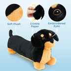 PrimePets Plush Squeaky Dog Toy, 21.5" Dachshund Stuffed Animal Dog Toy for Large Medium Small Dogs, Soft Pet Toys for Cuddling & Playing, Dog Comfort Toy