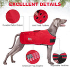 BEAUTYZOO Dog Winter Coat for X-Large Dogs Waterproof, Warm Reflective Great Dane Oxford Canvas Jacket, Fleece Dog Cold Weather Coats Windproof for Female Male Dogs, Red XL