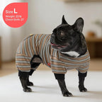 KYEESE Dog Pajamas, Soft Dog Pajamas for Small Dogs Boy Girl, Comfy Dogs PJS Breathable Onesie Clothes, Stretchy Jammies Pet Sleepwear, Lightweight Puppy Jumpsuit Outfit, Khaki Striped, L