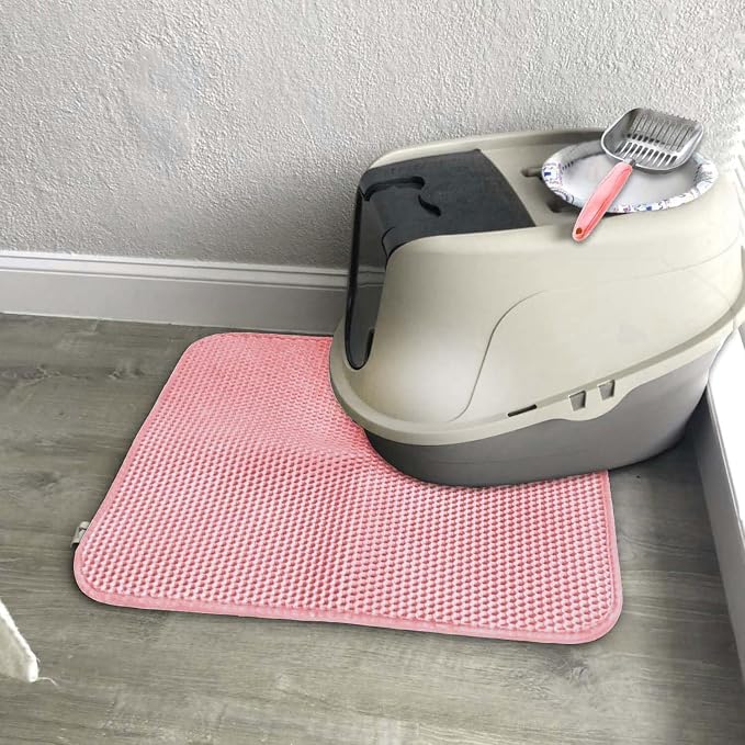 Cat Litter Mat, Kitty Litter Trapping Mat, Honeycomb Double Layer Mats, No Phthalate, Urine Waterproof, Easy Clean, Scatter Control, Catcher Litter Tray Box Rug Carpet