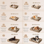 EHEYCIGA Orthopedic XXL Dog Bed, Waterproof Washable XL Big Pet Bed 48" | Non-Slip Bottom and Egg-Crate Memory Foam Extra Large Pet Couch Bed with Washable Removable Cover, Camel