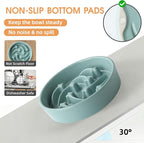 Ceramic Slow Feeder Dog Bowls Large Breed, 2 Cups, 8.3 Inch Green | 2 cups raised maze bowl slows fast eating for medium and large dogs; heavy ceramic, non-slip and dishwasher safe.