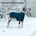 IECOii Great Dane Sweater,5XL Extra Large Sweater for Giant Breed Dogs in Winter,Turtleneck Cold Weather Knit Clothes,Machine Washable,Elastic Pullover for Saint Bernard,Mastiff (Peacock Blue,XXXXXL)