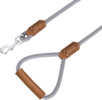 Mile High Life Dog Leash with Genuine Leather Handle, 6 FT/5 FT/4 FT | Leather Grip Rope Leash, Heavy Duty 360° Swivel Metal Clasp, for Small Medium & Large Dogs
