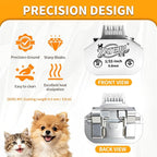 Size 5/8 Detachable Pet Grooming Clipper Blade with Steel Cutter, 1/32 Inch 0.8mm Cut Length, Silver, Compatible with Andis, Oster A5, Wahl KM10, 1 Pack