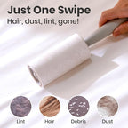 DELOMO Lint Roller for Pet Hair Extra Sticky, Mega Value Set of 600 Sheets | 2 Handles + 6 Rollers, Clean Faster for Clothes, Couch, Bedding, Furniture & Car, Easy Peel Design for Multi-Pet Homes