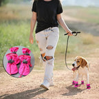 Dog Boots for Small Medium Large Dogs with Reflective Strap, Anti-Slip Dog Shoes for Hot Pavement, Dog Booties and Paw Protectors for Cat Pet Doggie Hiking Hardwood Indoor Outdoor (Pink 4)