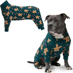 Spark Paws Dog Christmas Pajama, Dog Recovery Suit Male, Onesie, Ultra-Soft and 4-Way Stretch, for Small Medium and Large Breeds - Gingerbread Man - 3XL