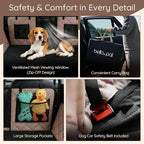 Back Seat Extender for Dogs Hard Bottom, Dog Car Seat Cover for Back Seat Holds 420lbs, Sturdy Backseat Dog Platform for Large Breed Dogs, 600D Oxford & Waterproof Pet Hammock for Cars, SUVs & Trucks