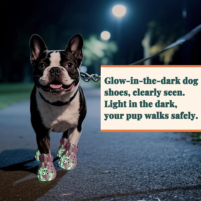 Dog Shoes for Hot Summer Pavement, Dog Shoes for Medium Dogs, Waterproof Dog Boots & Paw Protectors, Non-Slip Dog Rain Booties, Easy Clean Sandals for Beach Pink Size 5