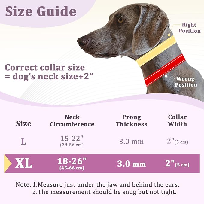 Mayerzon Prong Collar for Large Medium Dogs with Metal Buckle | No Pull Pinch Collar with Hidden Covered Walking Training for Pitbull German Shepherd Doberman Patented