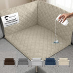 Sofa Shield 100% Waterproof Couch Cover with Patented Straps, Slip and Stain Resistant, Machine Washable Sofa Slipcover for Dogs Cats Pets Kids, 30x30 inch Seat, Sectional Corner, Taupe