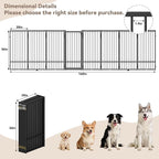 SNUOWU Full Metal Freestanding Dog Gate with Door, 36''Height Foldable Pet Dog Fence for Indoor & Outdoor, 8 Panels Extra Wide Free Standing TallDog Gates for Doorways,House,Stairs,Porch,Deck,Yard