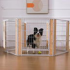 Heavy Duty Dog Playpen 32 Inch Height - Indoor Outdoor Pet Fence Enclosure for Medium and Small Dogs - Foldable Puppy Exercise Pen for Indoor and RV Camping or Yard (10 Panels, 32" H (White))