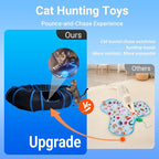 Automatic Cat Toy, Motion Activated Interactive Cat Toy Ball with Cat Tunnel, Hide and Seek Puzzle Game for Indoor Cats Kittens, Interactive Cat Toy to Relieve Boredom