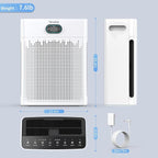 Air Purifiers for Home, HEPA Air Purifier with PM 2.5 Air Quality Monitor | Cover Up to 2200 Ft², Air Cleaner with Washable Pre-filter, Timer, Pet mode, Fragrance Sponge for Smoke, Odor, Dander(Black)