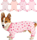 Bienbee Dog Pajamas, 4 Pack Adjustable Onesies for Small to Large Dogs XL | Dog Shedding Suit with Soft Fabric, Breathable & Stretchy, and Adjustable Back Length for Sleeping Lounging and Daily Use