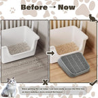 Cat Ramp for Litter Box, Anti-Tracking Litter Trapper, Dark Gray | Litter Box Step for Kittens & Senior Cats, 0.2-in Filter Holes, Non-Slip Base, Easy-Rinse ABS, Fits Most Litter Boxes