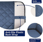 PureFit Reversible Quilted Couch Covers for Dogs Loveseat Sofa Cover 46.5” | Dark Blue/Light Blue, Water Resistant Couch Protector, Washable Pet Couch Cover with Non Slip and Elastic Straps For Kids