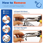 Supet Prong Collar for Dogs, Adjustable Dog Pinch No Pull Training Collar with Quick Release Buckle, Rubber Tips and Extra Links for Small Medium Large Dogs