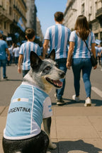 Parisian Pet Team Argentina Dog Jersey - Breathable Mesh Puppy Football Jersey - Lightweight Stretch Sporty Dog Clothes - Summer Shirts for Small Dogs - Soccer Jersey for Dogs - Sportswear Pet Clothes