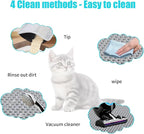 Cat Litter Mat 30"x24", Double Layer Waterproof Litterbox Mat, Gray | Non-slip backing, washable for easy cleanup, traps stray litter with waterproof honeycomb large grid that is urine-proof.