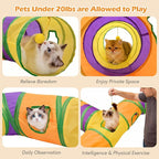 Petizer Portable Cat Tunnels for Indoor Cats, Pop Up Tear-Resistant Cat Tube, Waterproof & Washable Play Tunnels for Cats, Kittens, Kitty, Puppy, Rabbit (Rainbow Color)