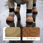 PAWsay Adjustable Dog Hiking Boots Waterproof Dog Shoes for Rainy Snowy Day | Anti-Slip Paw Protectors with Reflective Hook and Loop Straps for Safety Soft Doggy Booties to Prevent Injury Dirt