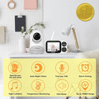 VTimes No WiFi Baby Camera Monitor, 3.2" IPS Display, Portable Video Monitor, Two-Way Talk, Night Vision, VOX Mode, Pan-Tilt-Zoom, Alarm, 1000ft Long Range for Baby, Elderly & Pet