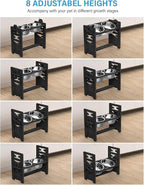 Vantic Elevated Dog Bowls, Raised Bowl Stand Adjustable Large/XLarge, Black | Bamboo Elevated Feeder with 2 Stainless Steel Bowls, Adjustable Height Stand for Large and Extra-Large Dogs