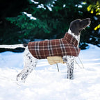 Kuoser Waterproof Dog Coat, Reversible Dog Jacket for Medium Dogs, Brown M | Adjustable Durable Doggie Winter Coat Warm Puppy Cold Weather Apparel from Small to Large Breed