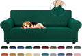 Stretch Couch Covers for Sofa, 3 Cushion Couch Slipcover,Hunter | 1-Piece Washable Sofa Cover Pet Friendly(78"-94") Furniture Protector Soft Jacquard, Elastic Bottom for Dogs & Kids