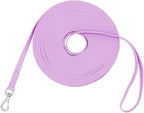 Waterproof Dog Training Leash 50FT 30FT 15FT 10FT 5FT Heavy Duty Recall Long Lead for Large Medium Small Dogs (30FT, Purple)