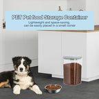 LEAWALK 4.2Qt Airtight Dog Cat Food Storage Container and Dog Treat Containers BPA-Free, PET Clear Stackable Pet Storage Bin, 1 Cup Scoop, 1 Sponge cleaning brush, Pop Top, With handle -1Pack