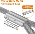 XiaZ Dog Tie Out Cable, Heavy Duty Dog Chains for Outside with Lockable Hook, Pet Runner Cable Leads for Yard, Dogs Line Tether for Small Medium Large Dogs Up to 250 LBS (50FT, Silver)