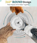 Ceramic Cat Water Fountain, Pet Ceramic Water Fountain Dispenser, 2.1 L Drinking Fountains Bowl for Cats and Dogs with Replacement Filters and Foam(White)