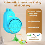 Interactive Cat Toys for Indoor Cats - Automatic Flying Bird for Enrichment | Catpick toy Hanging Feather & Mouse Wand Toy for Exercise & Self-play, Ideal for Bored Kitten&Adult Cat, Rechargeable, Blue
