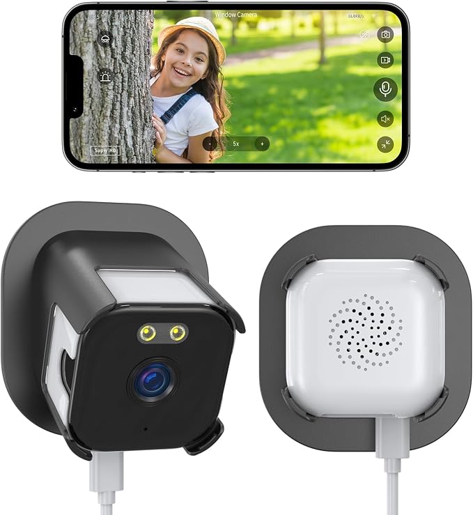 Window Camera 3MP 2K Indoor for Home Security, Color Night Vision - 1Pack | No Drilling See Outside from Inside Through Glass, 2.4GHz & 5GHz WiFi, AI Person Detection, Anti-Reflection Design