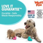 WEST PAW Zogoflex Tux Treat Dispensing Dog Chew Toy – Interactive Chewing Toy for Dogs – Dog Games for Aggressive Chewers, Fetch, Catch – Holds Kibble, Treats, Large 5", Teal