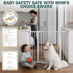 Mumeasy 36" Tall Dog Gate, Auto Close Baby Gate for Stairs & Doorways | Extra tall design, prevents climbing, one hand operation, sturdy metal frame, for dogs pets babies toddlers