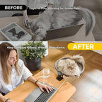360 Rotating Cat Desk Bed, No-Drill Desk Cat Bed, 40 lb, Fits 2 in Desks | 2 Washable Mesh Pads, Strong Steel Frame for Stability, No-Drill Desk Attachment