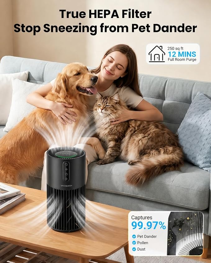Air Purifiers for Home Pets | Smart HEPA Pet Air Purifier for Bedroom, Smart WiFi 2200 Sq.Ft, Alexa Control, Washable Filter for Smoke Dust Odor